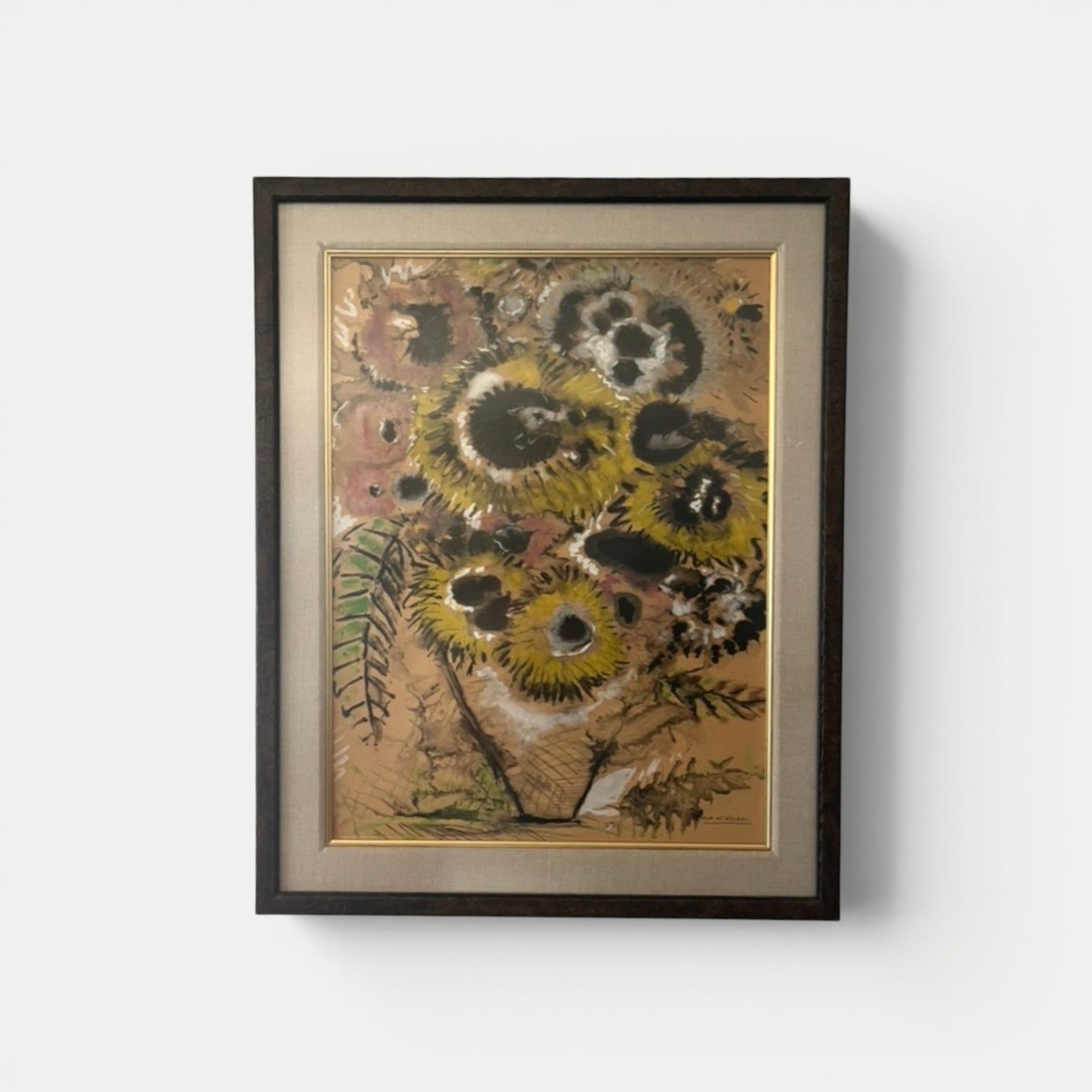 Vintage Mixed Media Floral Painting by Gio Colucci