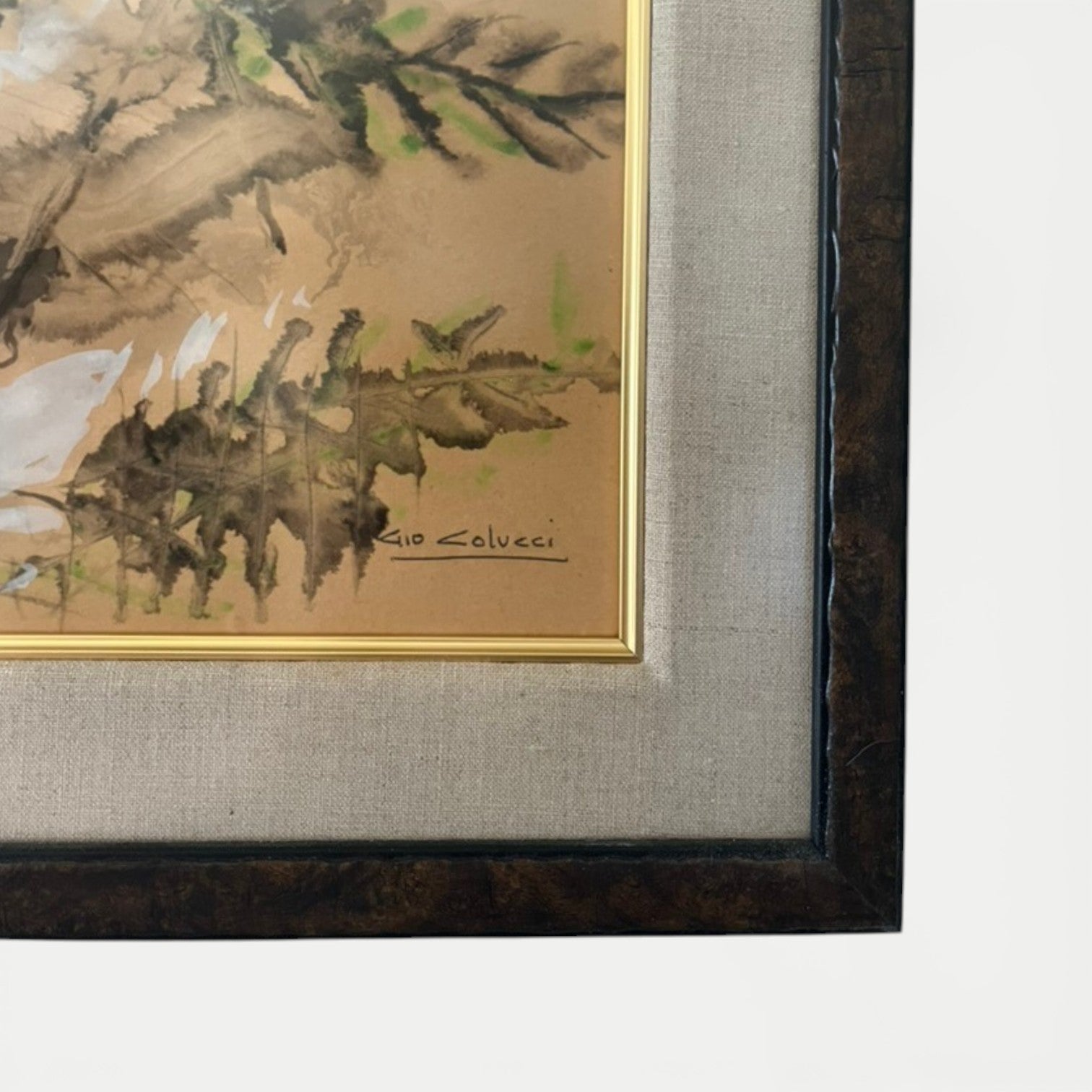 Vintage Mixed Media Floral Painting by Gio Colucci