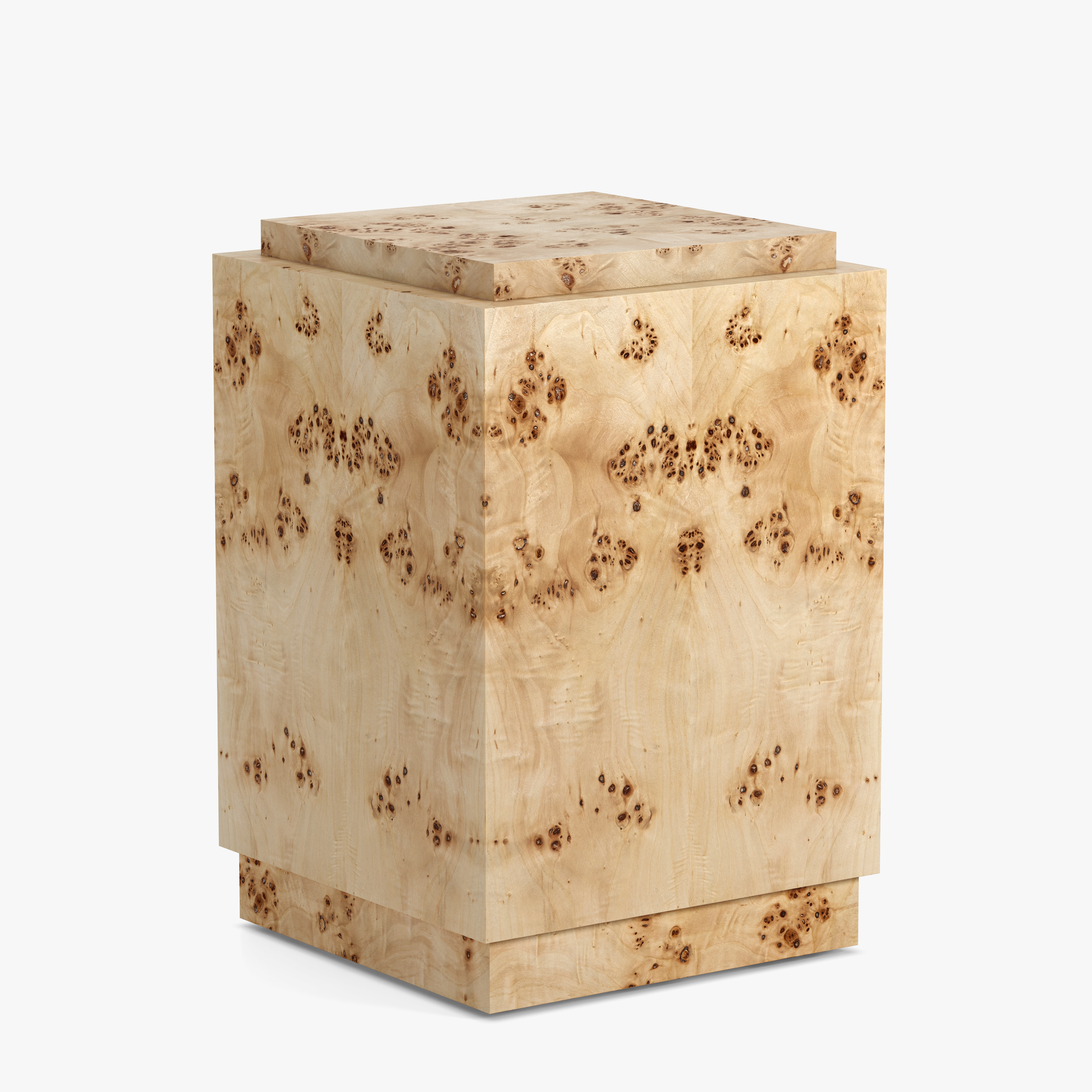 Burl Wood Plinth Table
