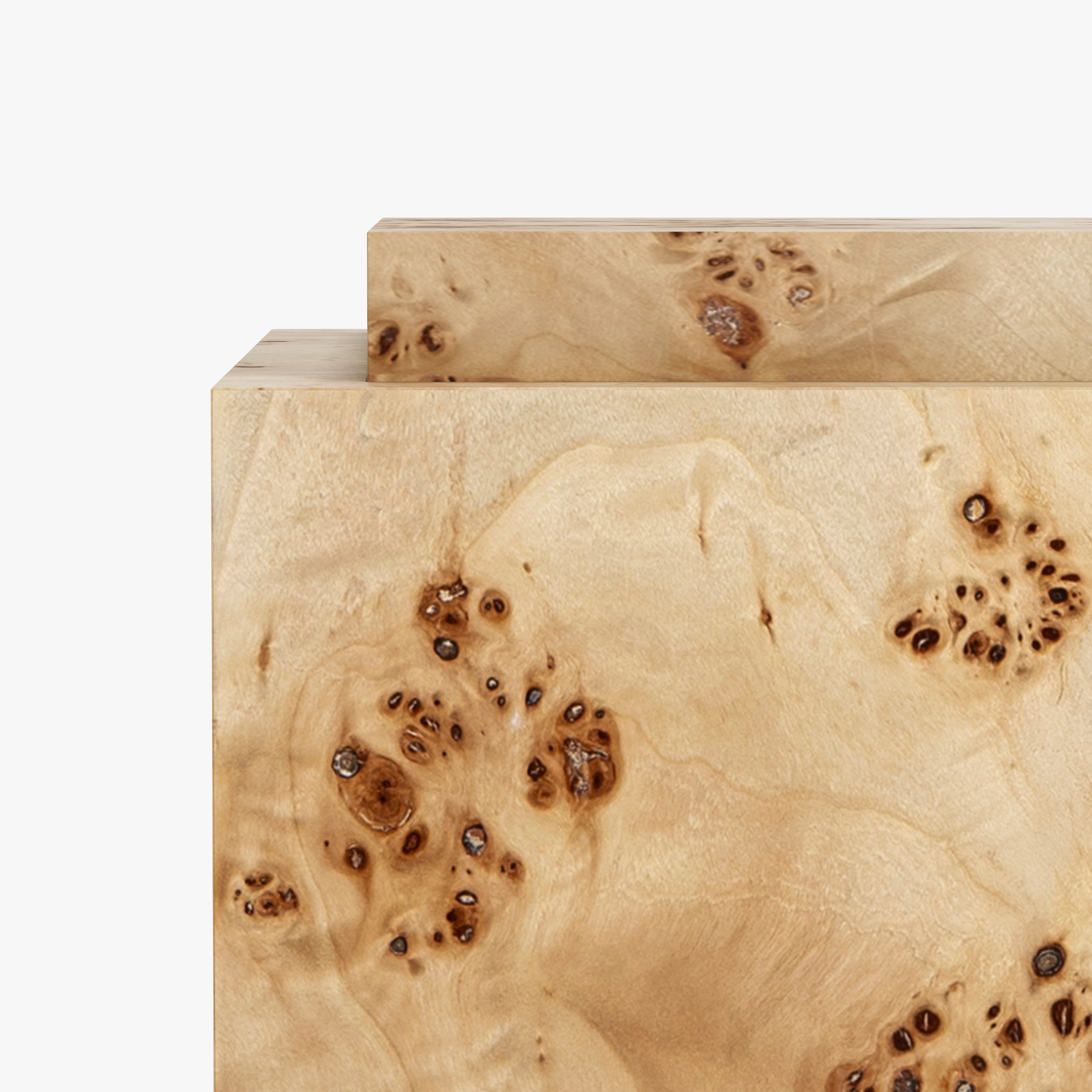 Burl Wood Plinth Table