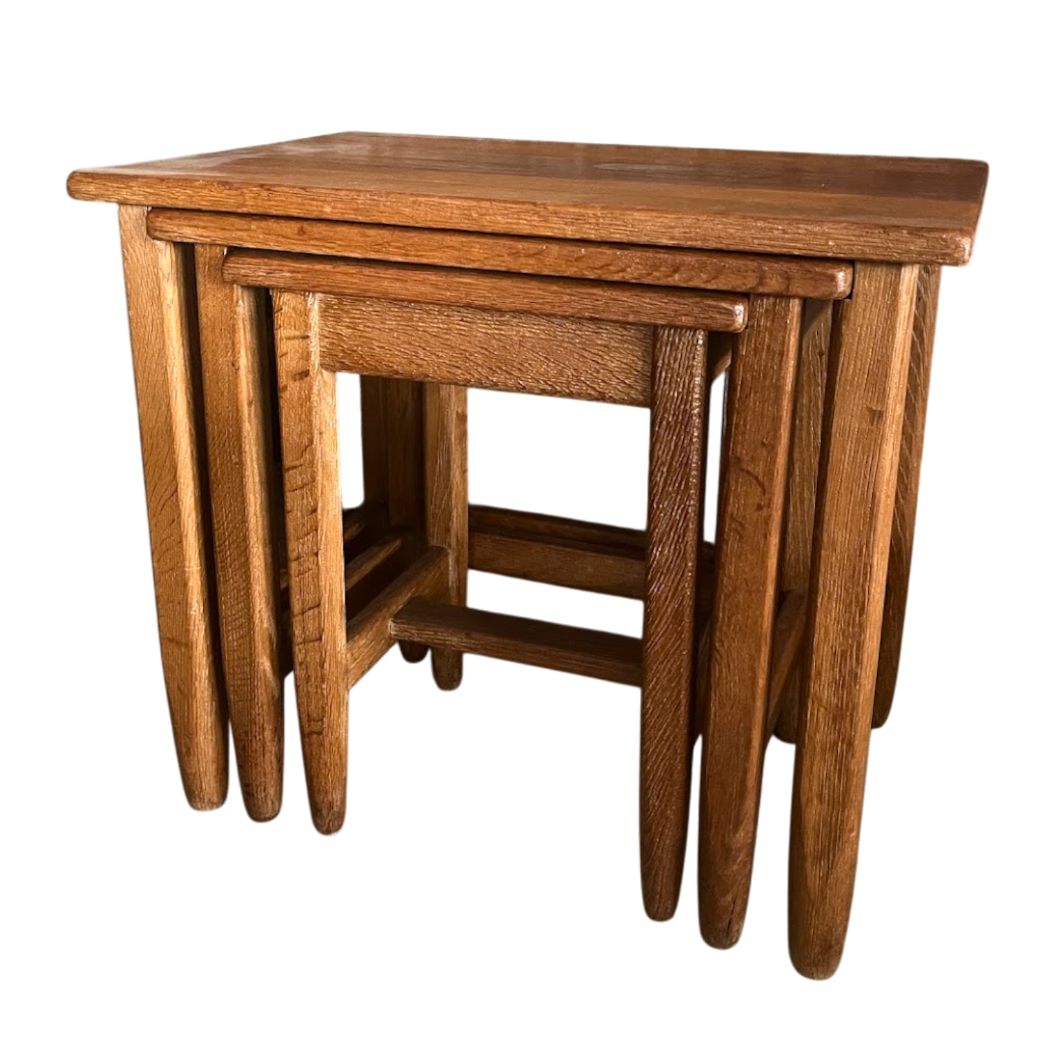 S/3 Vintage Danish Wood Nesting Tables