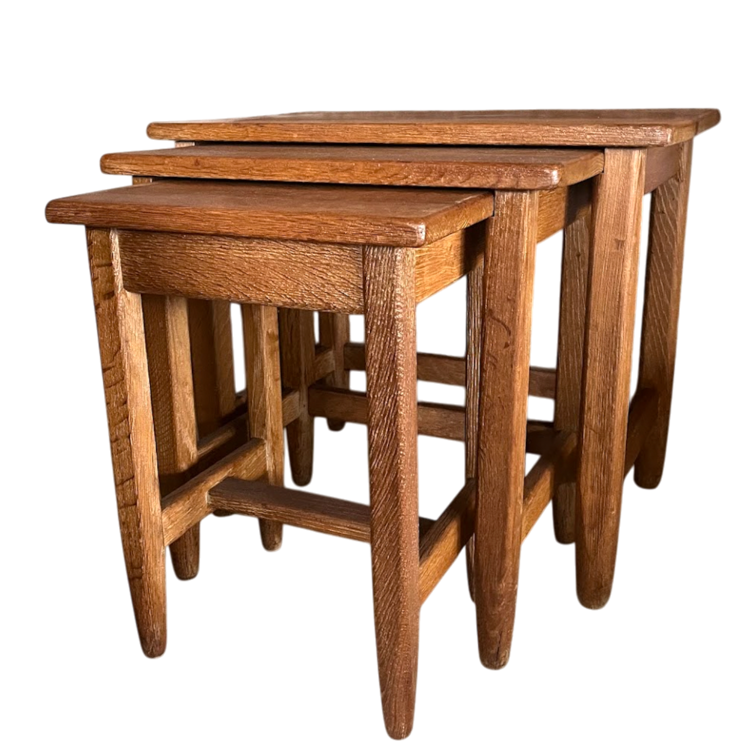 S/3 Vintage Danish Wood Nesting Tables