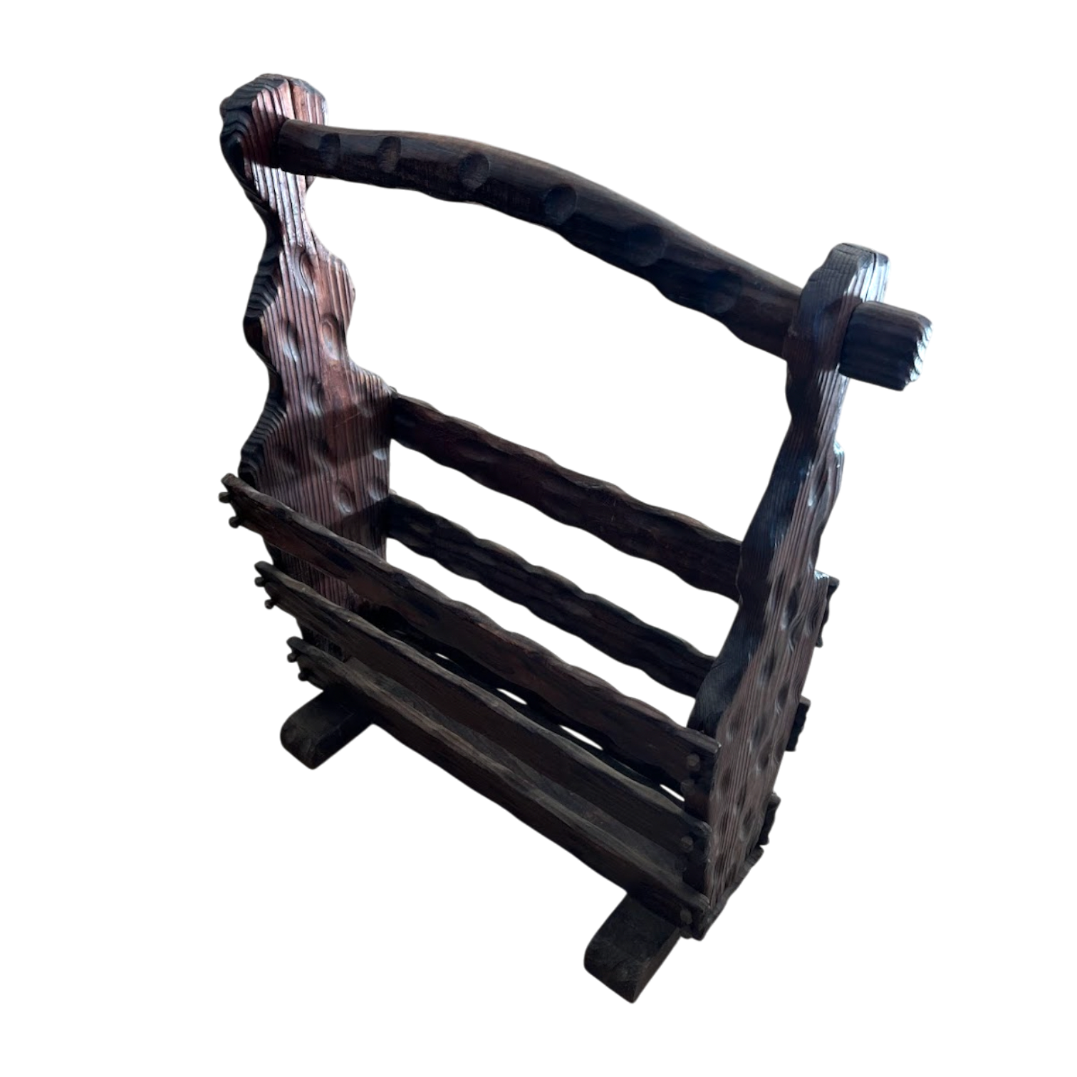 1960s Spanish Brutalist Magazine Rack - Large