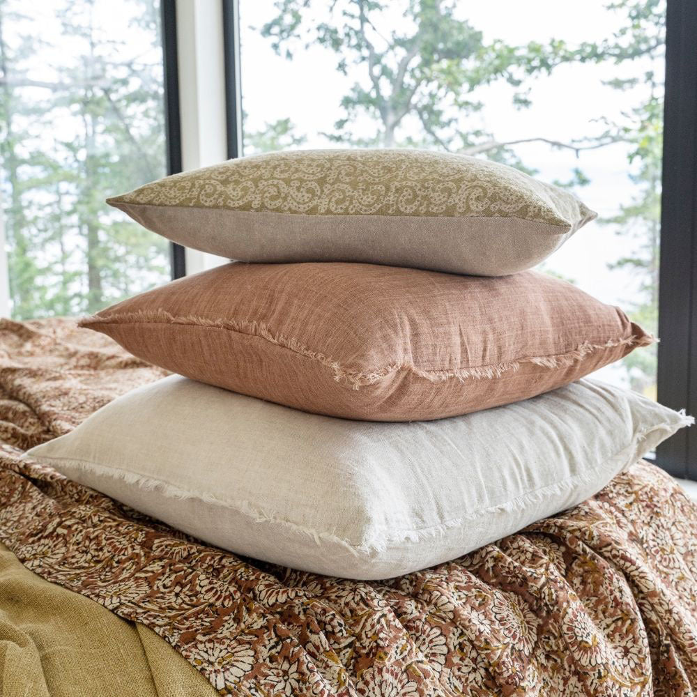 Plumeria Linen Pillow