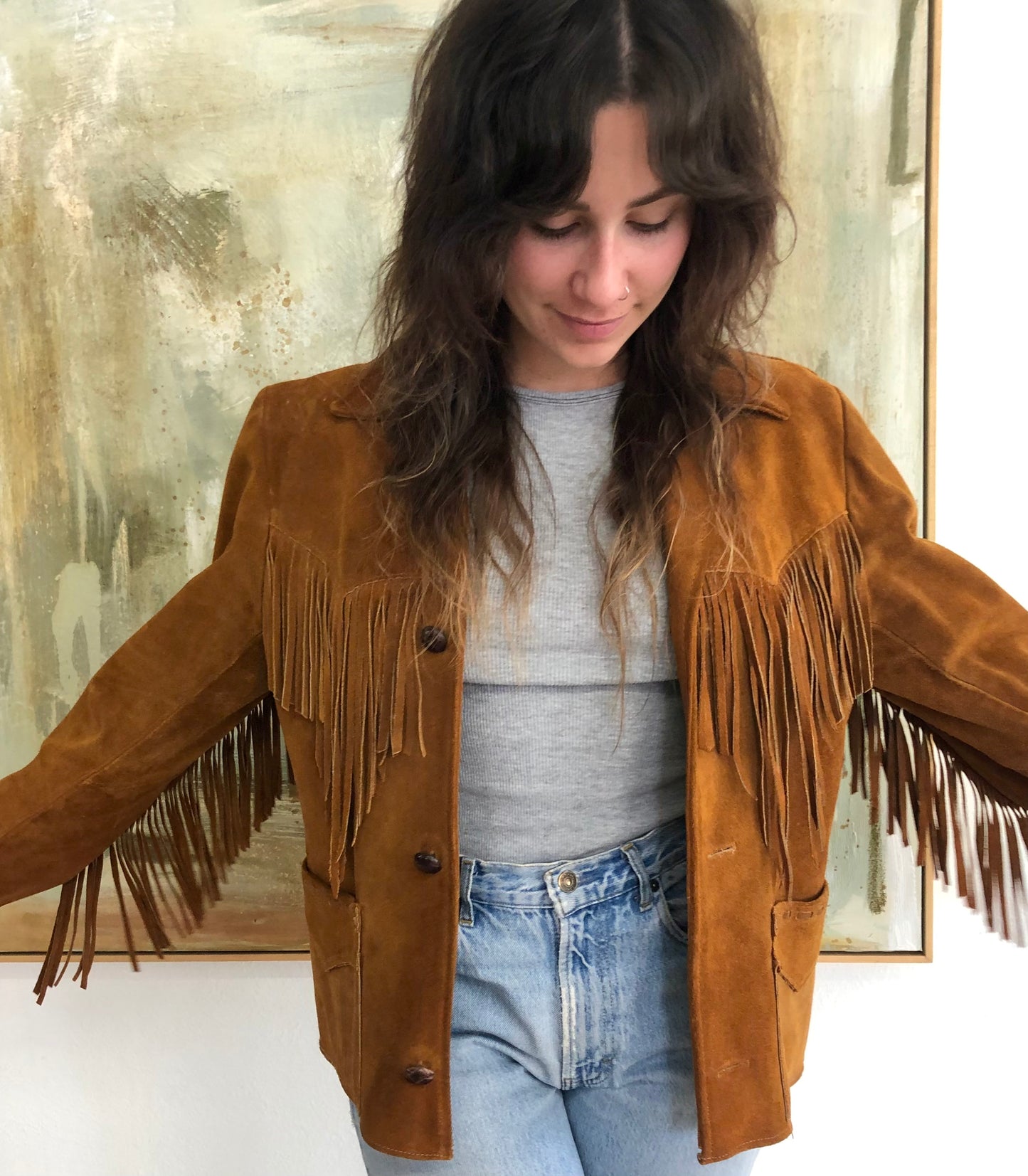 Vintage Suede Fringe Jacket