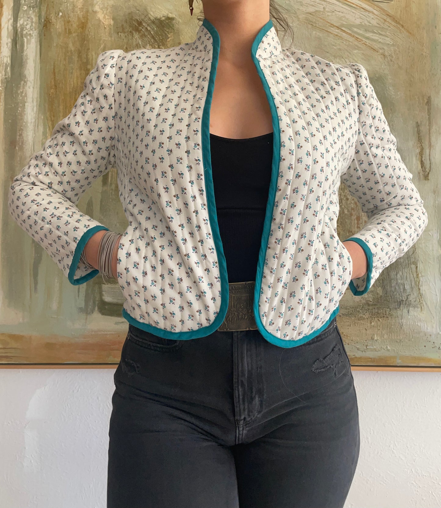 Vintage 70'S Quilted Floral Jacket