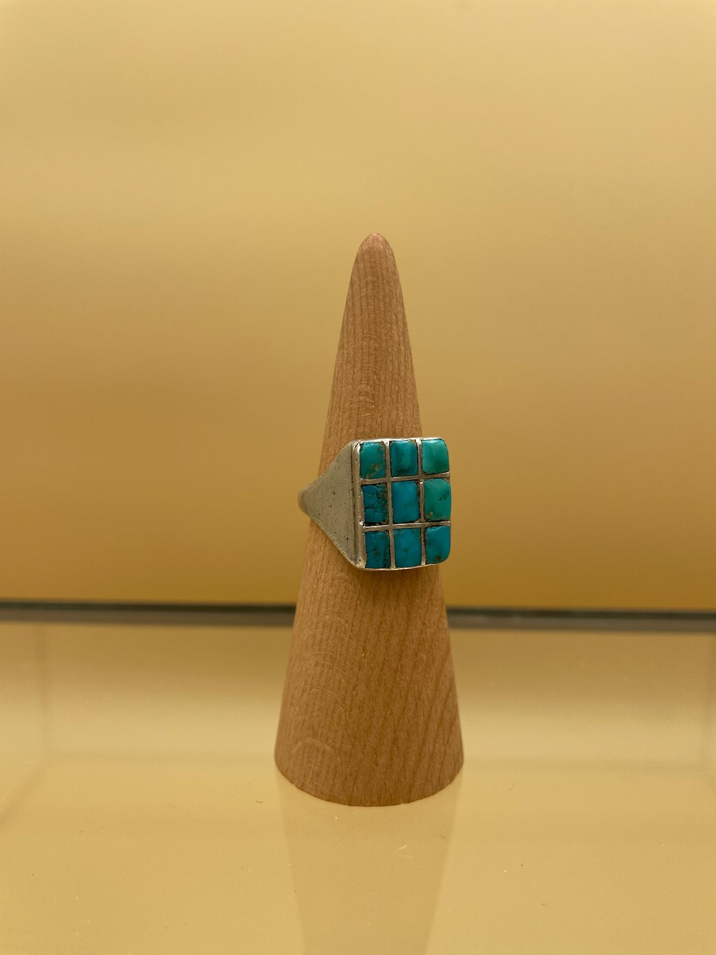 Vintage Sterling Silver Chunky Turquoise Ring