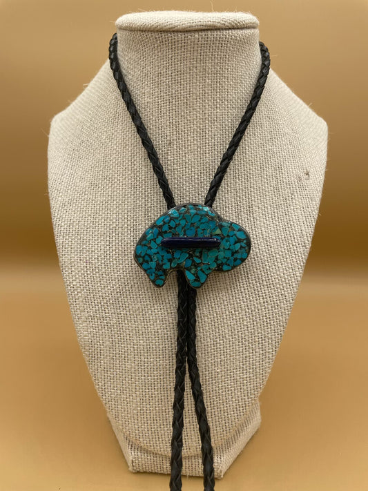 Vintage Turquoise Buffalo Fetish Bolo