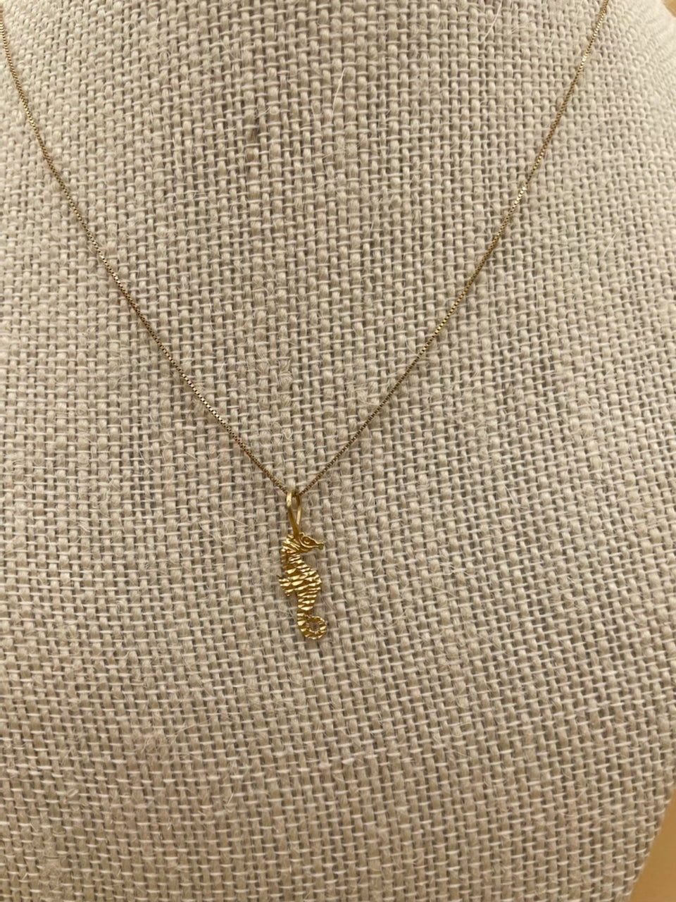 Vintage 14k Gold Seahorse on 14k Gold Chain