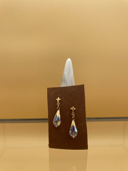 Vintage 9kt Gold Crystal Drops