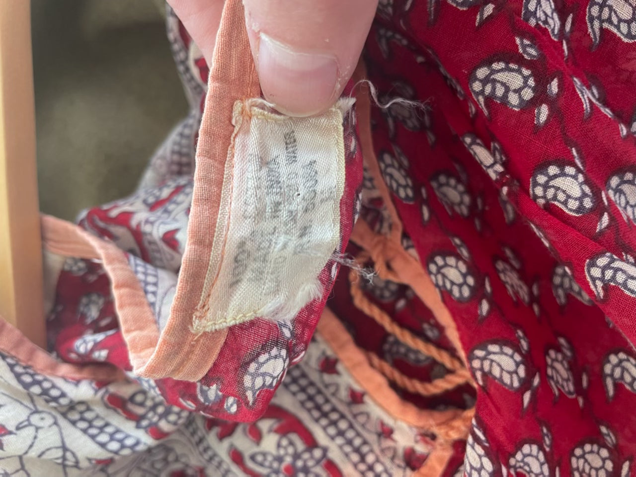 Vintage 70's Cotton Block Print Top