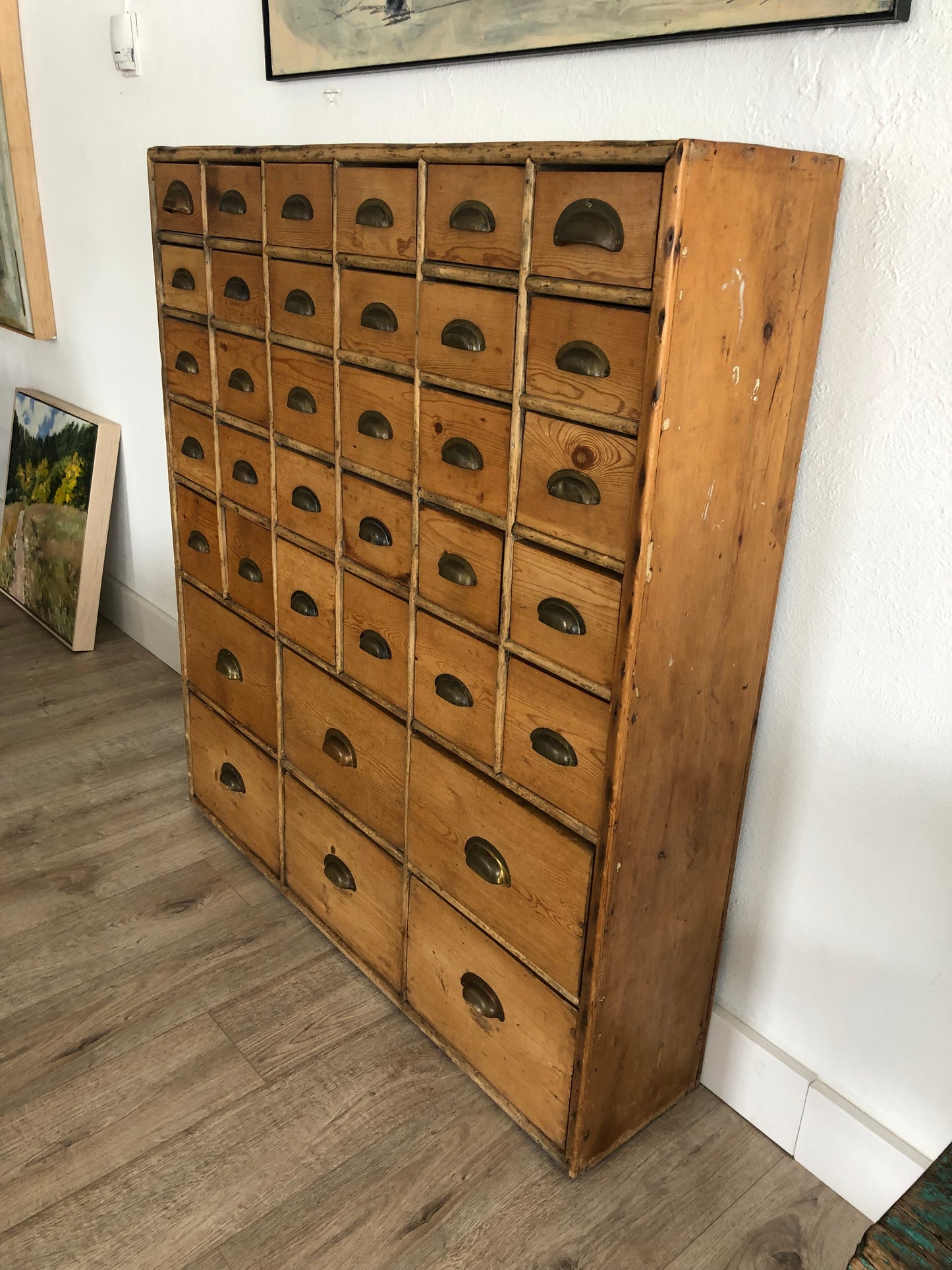 Vintage Pine Apothecary Cabinet