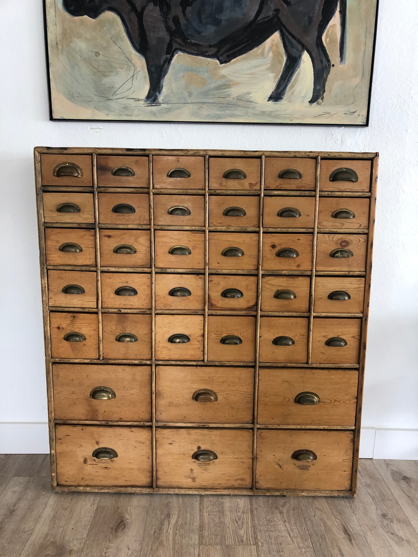 Vintage Pine Apothecary Cabinet